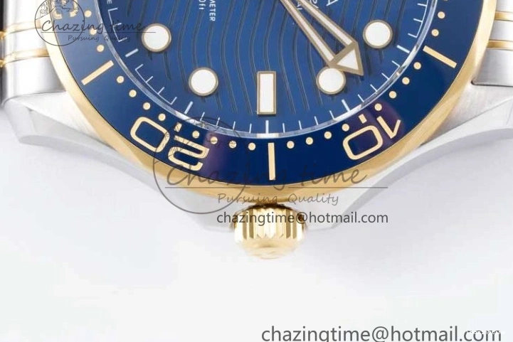 0118 ZeroBulk Seamaster Diver 300M SS YG Blue Ceramic Bezel JVSF 1:1 Best Edition Blue Dial on SS YG Bracelet A 7784
